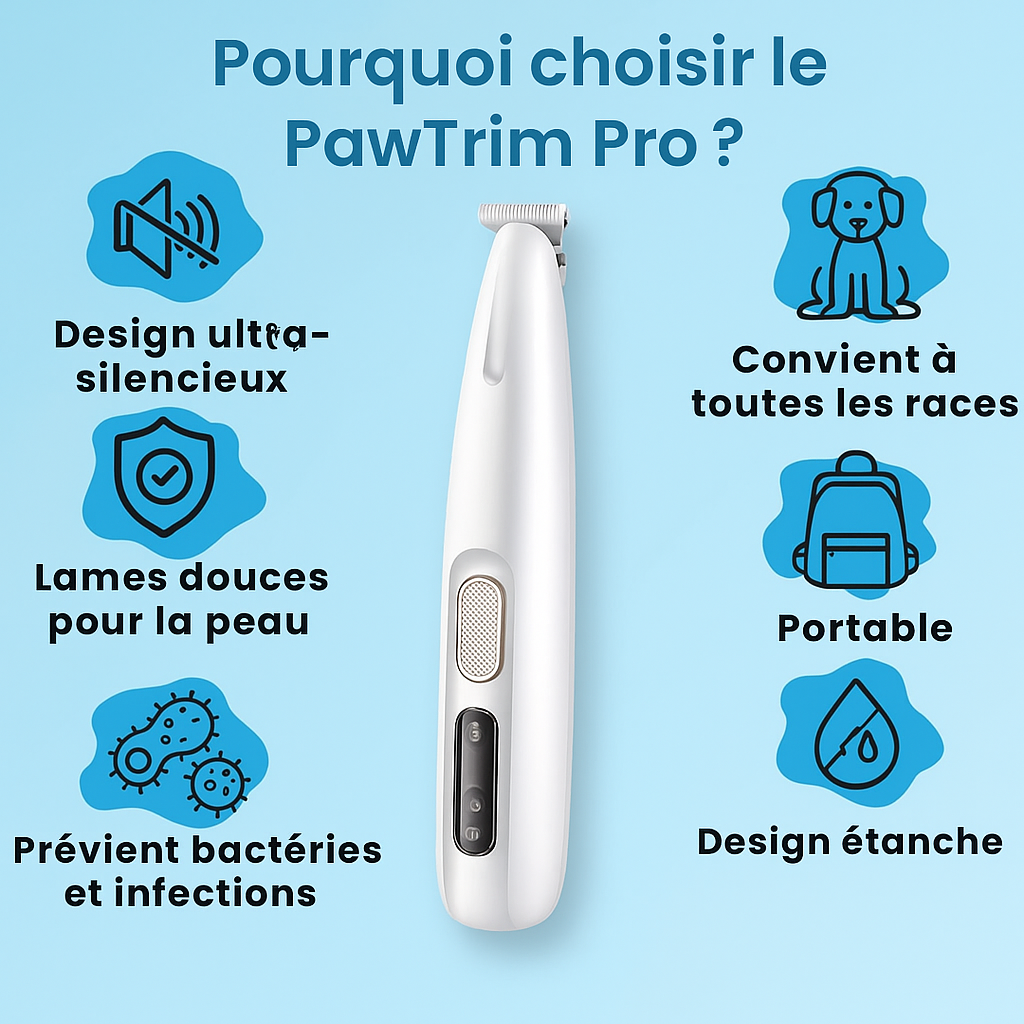 Tondeuse pour Chiens avec Lumière LED – Étanche & Lame Large 18 mm